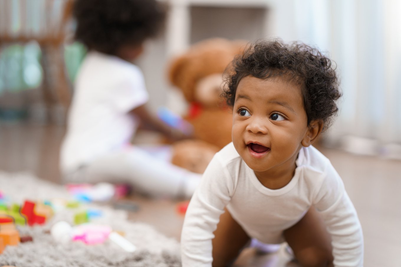Baby boy crawling