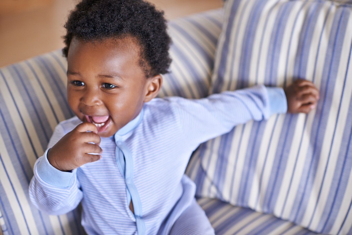 Baby sitting on a chair
